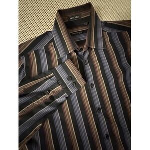 Kenneth Cole Button Down Shirt Mens Size M Dress Casual Long Sleeve 100s 2 Ply